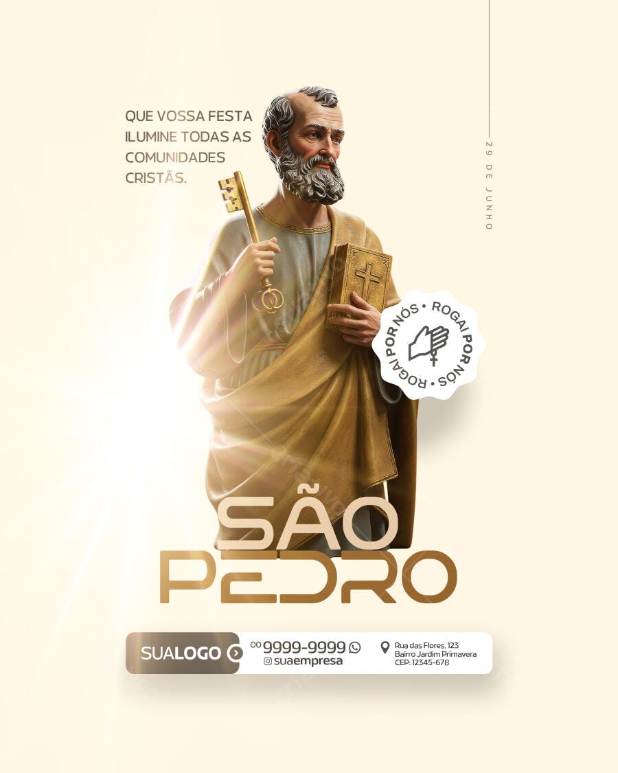 Flyer Festa de São Pedro PSD Editável