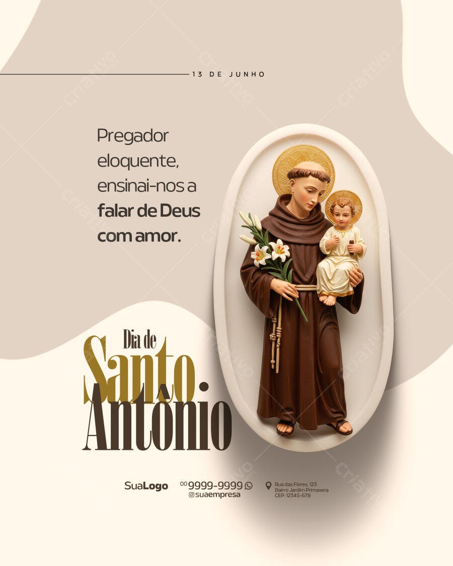 Flyer Dia de Santo Antônio 13 de Junho PSD Editável