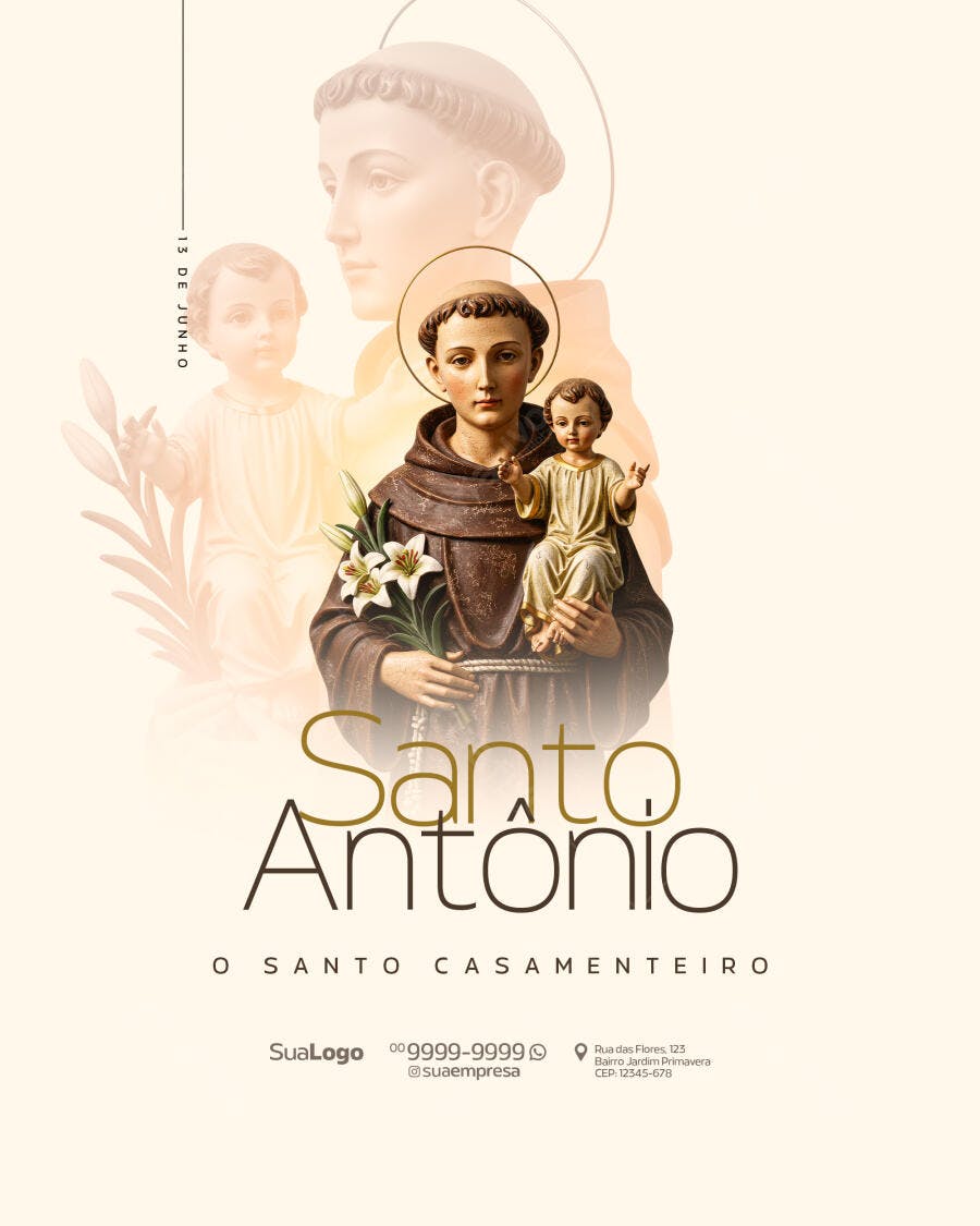 Flyer Dia de Santo Antônio PSD Editável