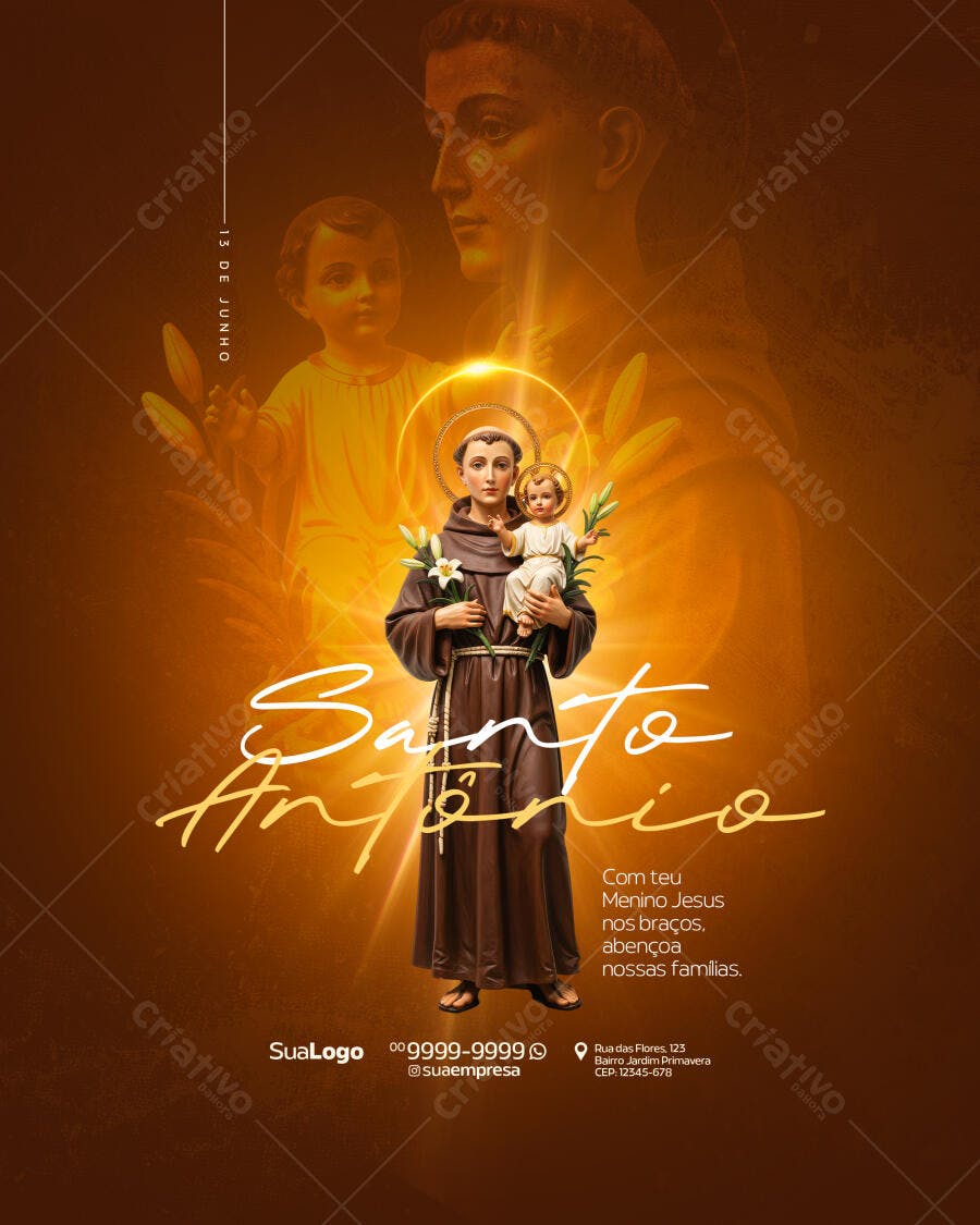 Flyer Dia de Santo Antônio PSD Editável
