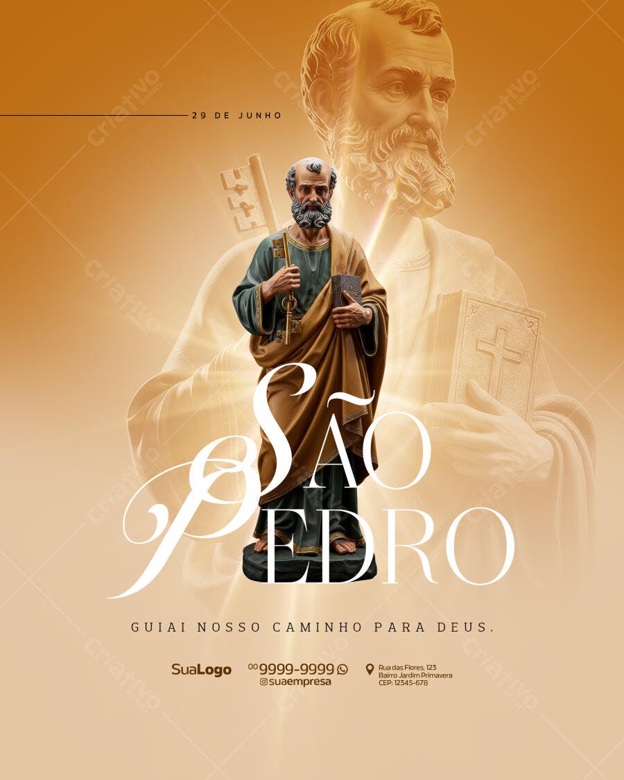 Flyer Dia de São Pedro PSD Editável