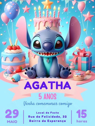 convite infantil de aniversário lilo e stitch (1)