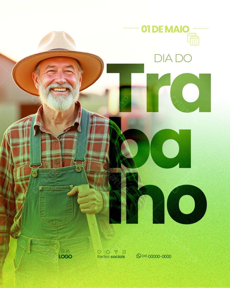 Flyer Dia do Trabalho PSD Editável