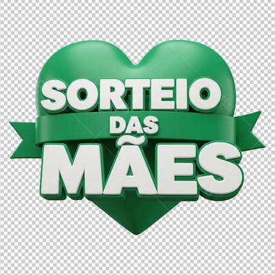 Selo Coração Verde para Sorteio de Dia das Mães