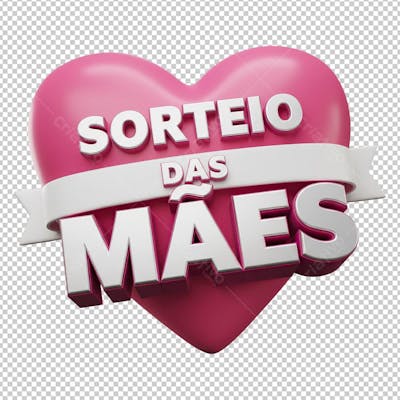 Selo Coração Rosa para Sorteio de Dia das Mães