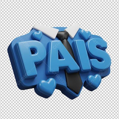Selo Dia dos Pais Renderizado em 3D