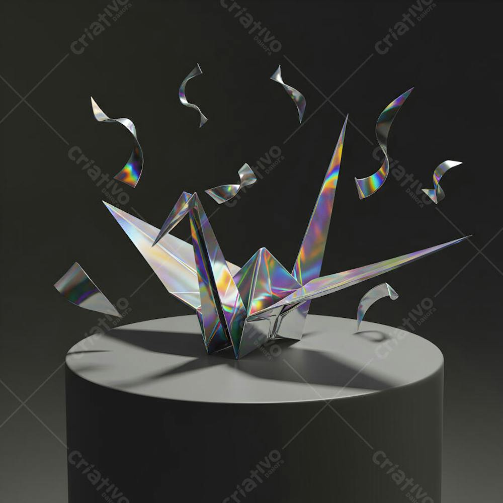 Origami Holográficos e Elementos Visuais – Abstratos, Minimais e Conceituais