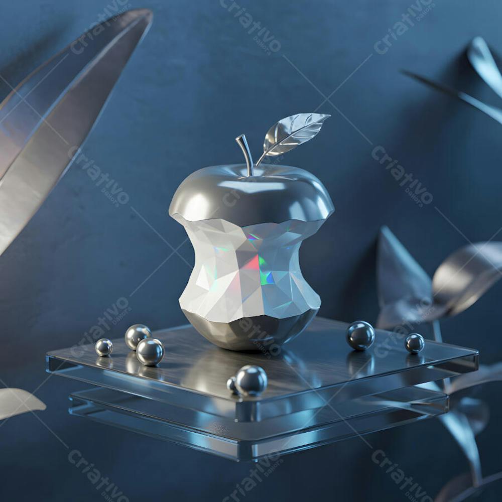 Maçã Holográficos e Elementos Visuais – Abstratos, Minimais e Conceituais