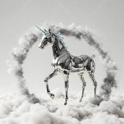 unicórnio Holográficos e Elementos Visuais – Abstratos, Minimais e Conceituais