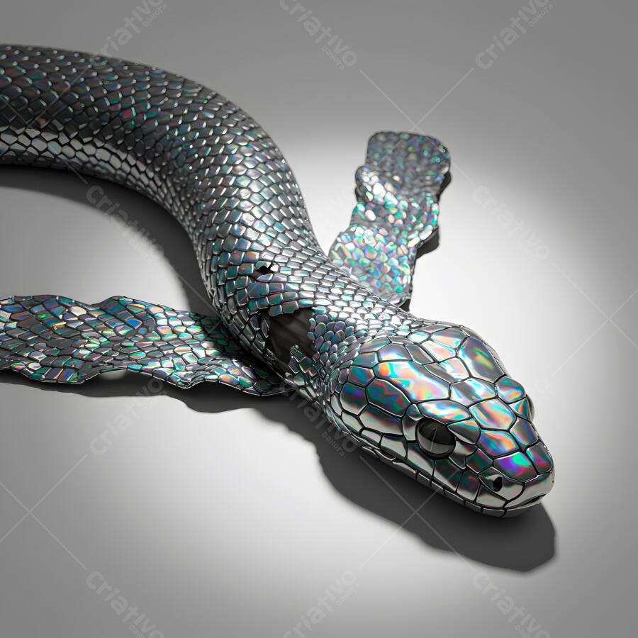 Cobra metálica iridescente danificada