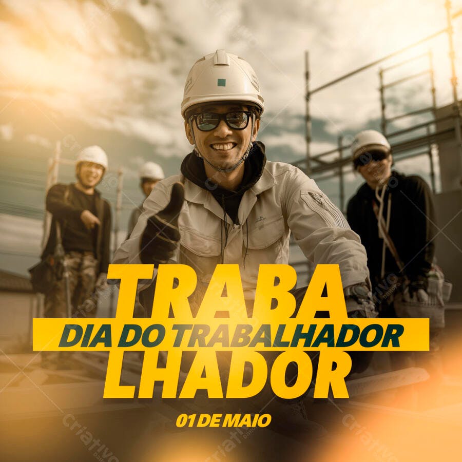 Post para Dia do Trabalhador PSD Editável