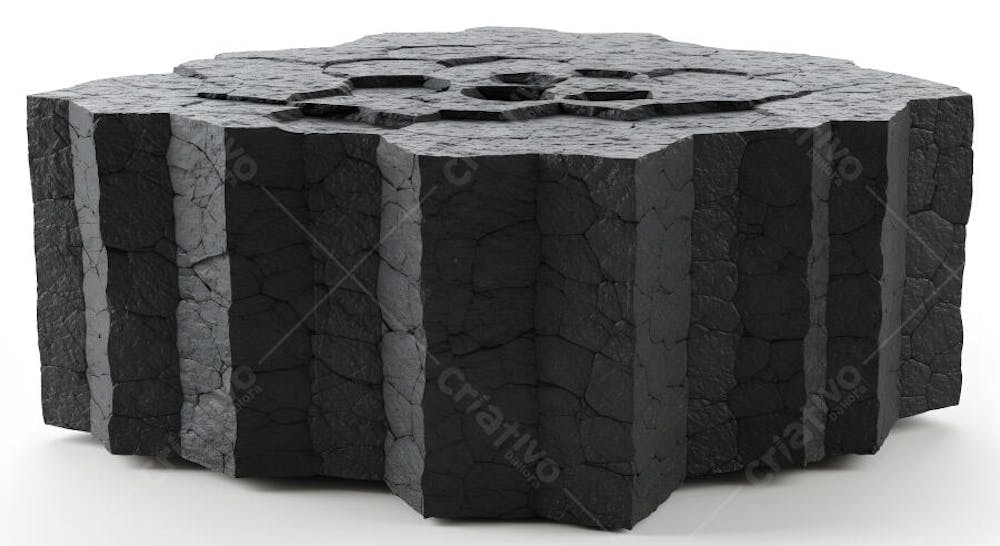 Estrutura geométrica de carbono preto com padrão de favo de mel