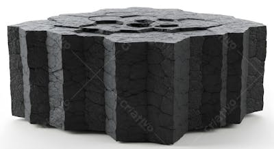 Estrutura geométrica de carbono preto com padrão de favo de mel