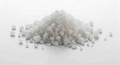 Cristais de sal branco se acumulam em fundo limpo
