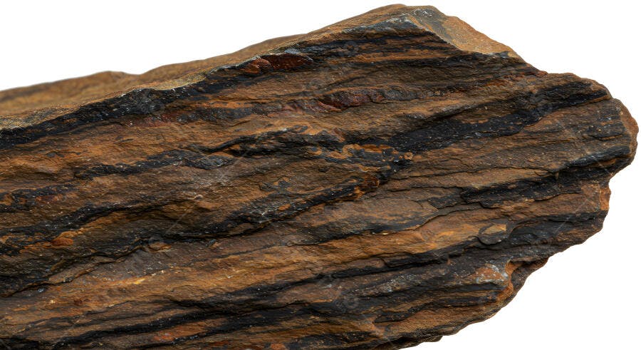 Pedra marrom e preta texturada