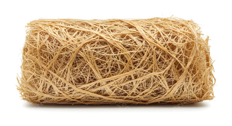 Rolo de fibra natural bege para artesanato