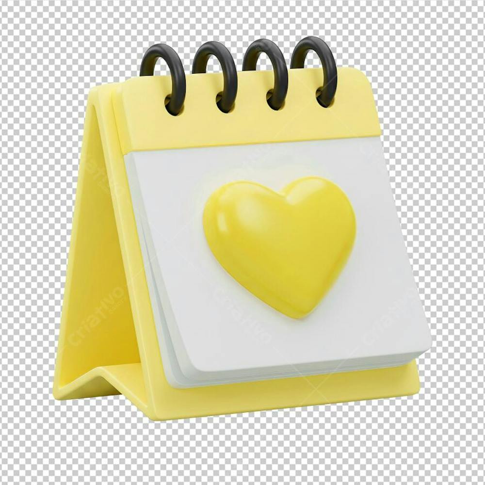 Calendário Coração Amarelo