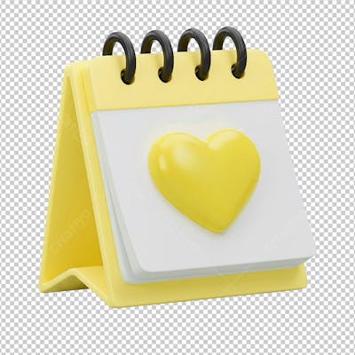 Calendário Coração Amarelo