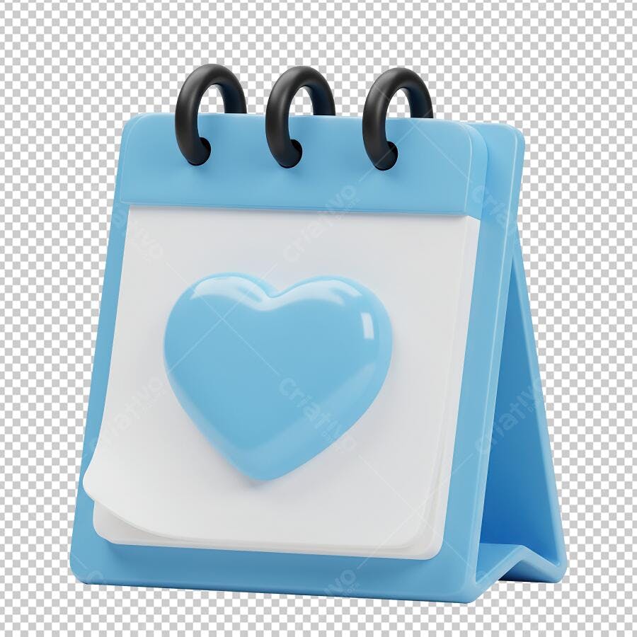 Icone Calendário Dia dos Namorados PNG com fundo transparente