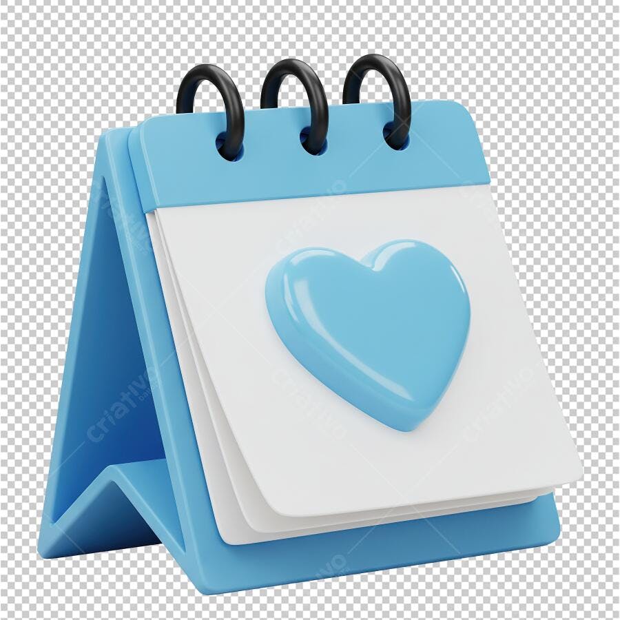 Icone Calendário Dia dos Namorados PNG com fundo transparente