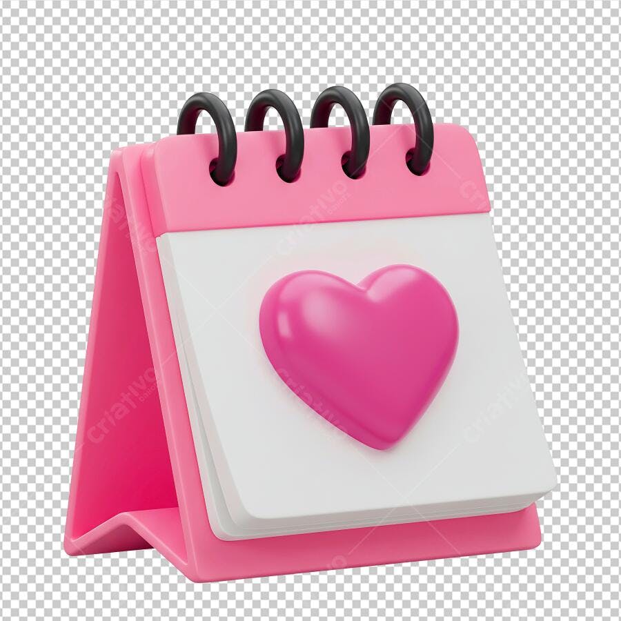 Icone Calendário Dia dos Namorados PNG com fundo transparente