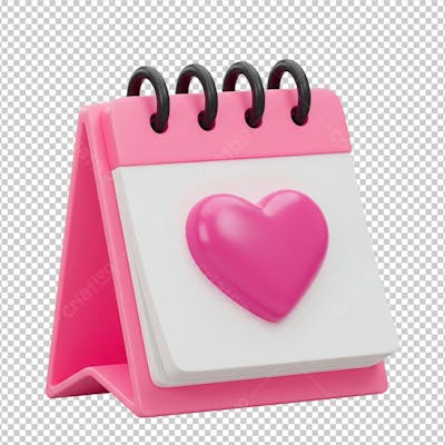 Calendário Coração Rosa