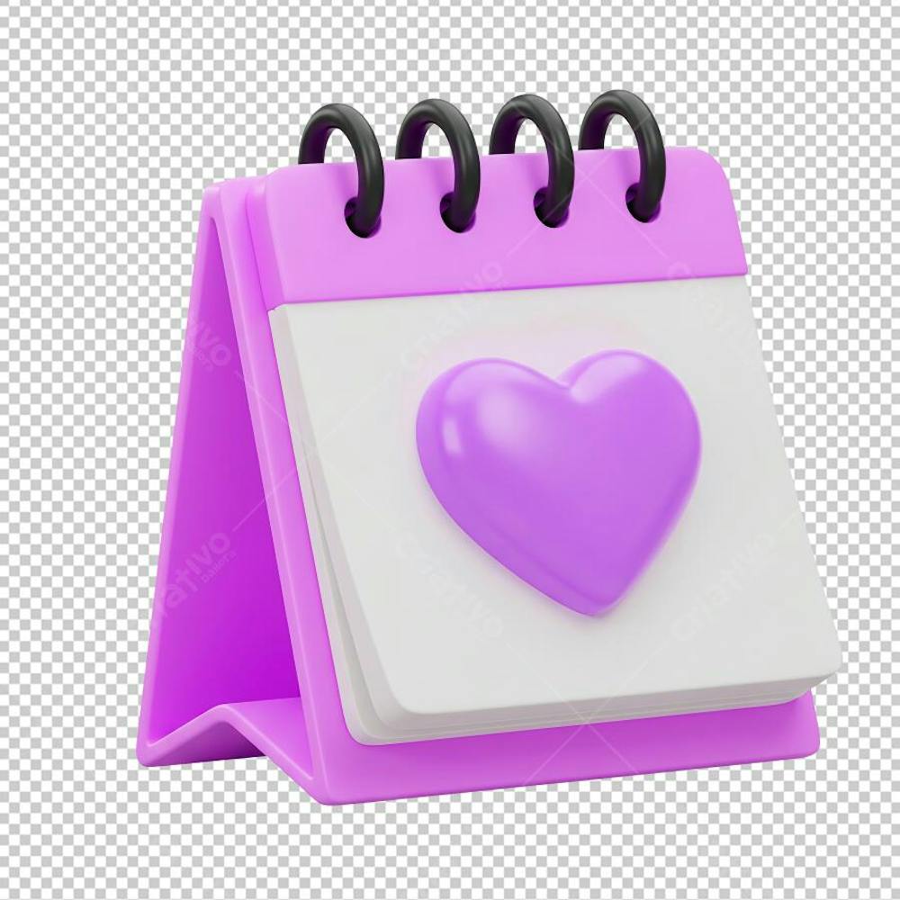 Calendário Coração Roxo