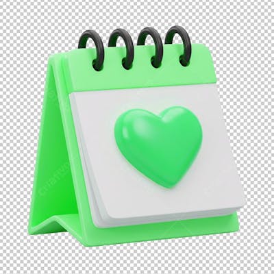 Calendário Coração Verde