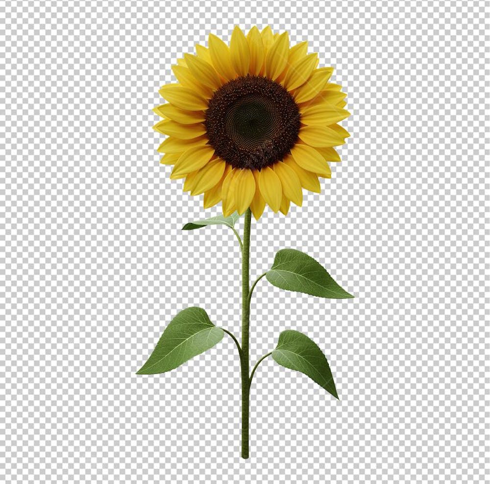 Flor Girassol com Caule