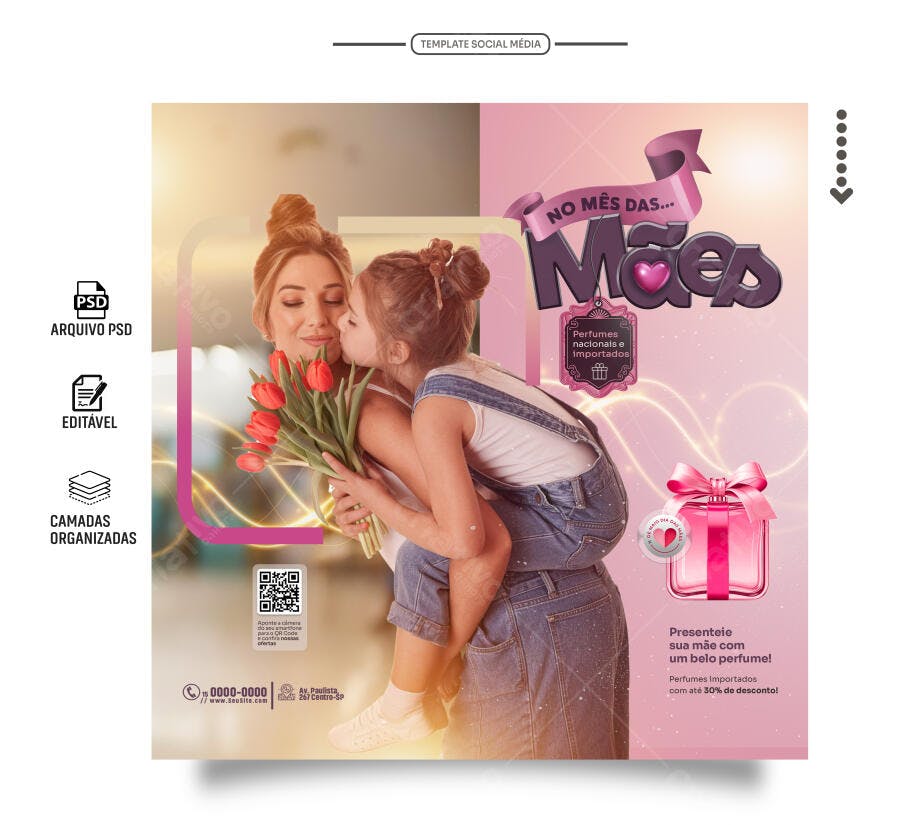 Flyer Dia das Mães PSD Editável