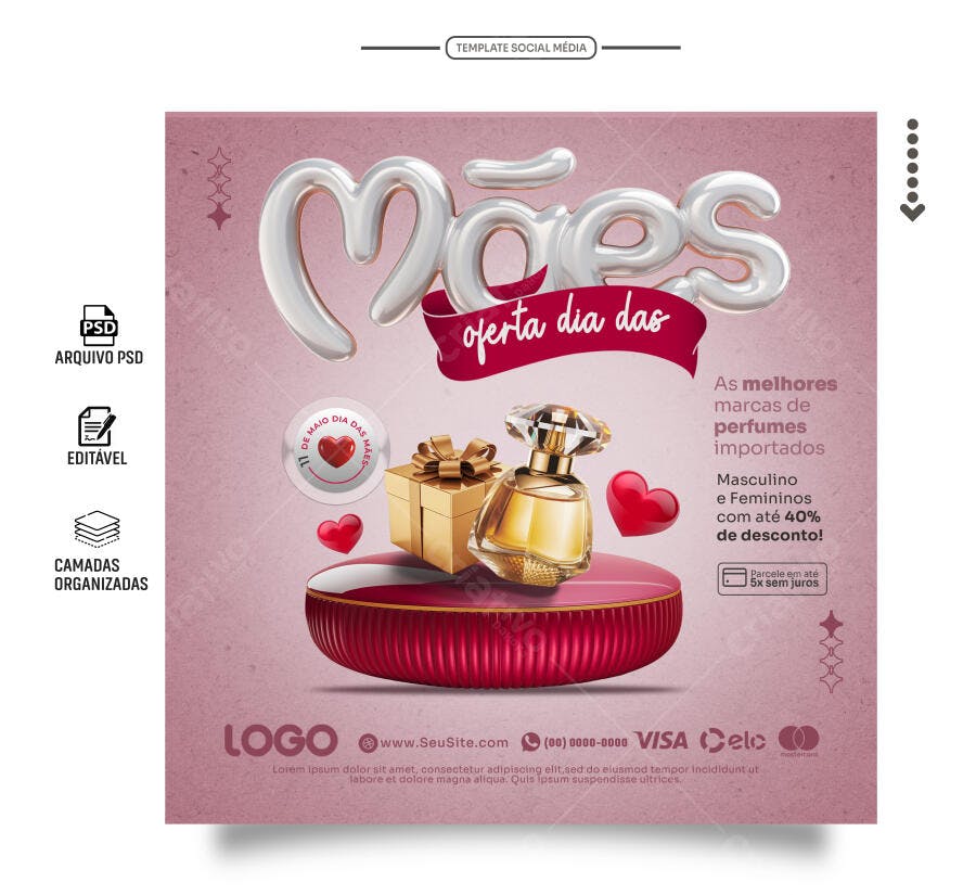 Flyer Dia das Mães PSD Editável