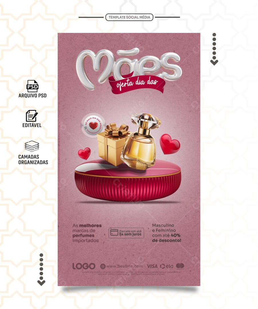 Flyer Dia das Mães PSD Editável