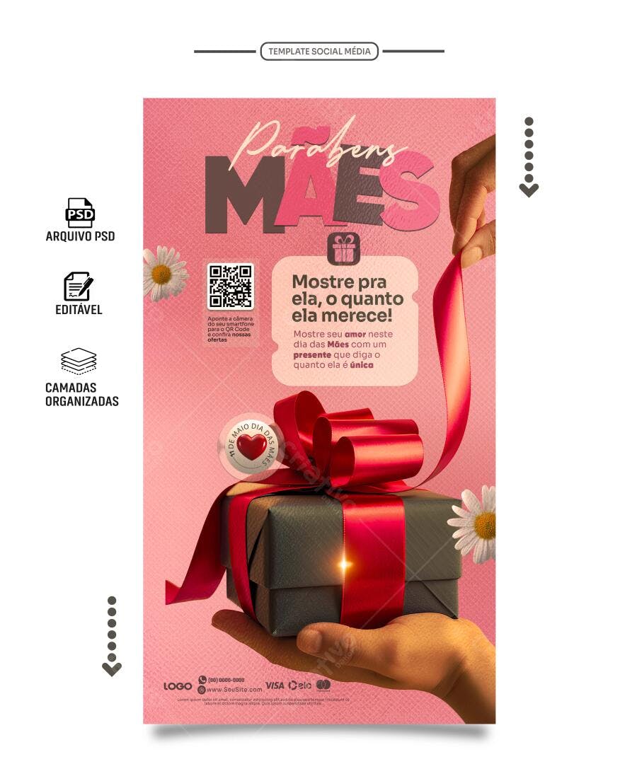 Flyer Dia das Mães PSD Editável