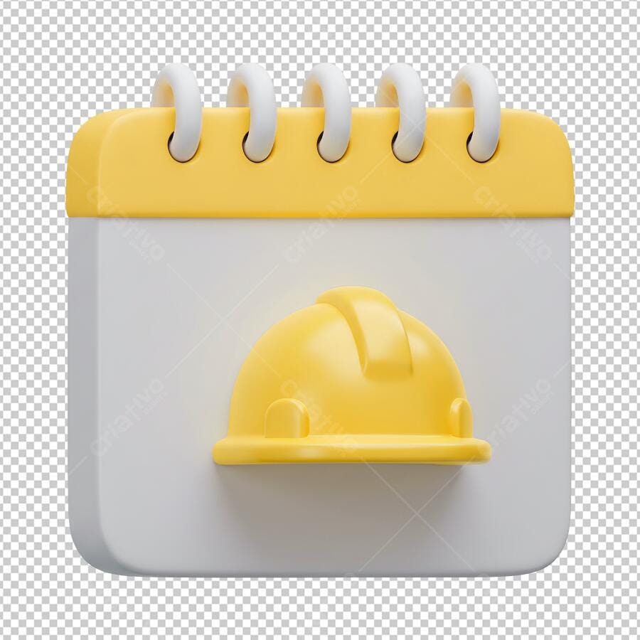 Icone Calendário com Capacete PNG com fundo transparente