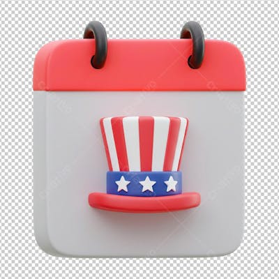 Calendário Independência Americana Renderizado em 3D