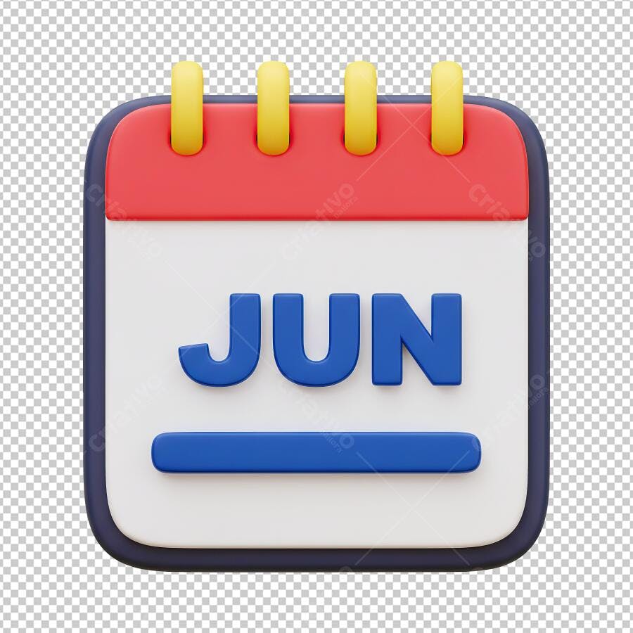 Icone Calendário Junho PNG com fundo transparente