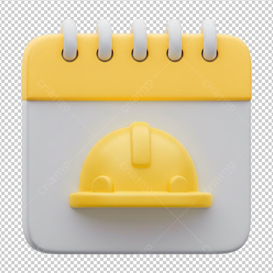 Icone Calendário com Capacete PNG com fundo transparente