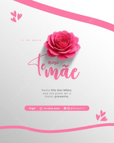 Social Media Te Amo Mãe