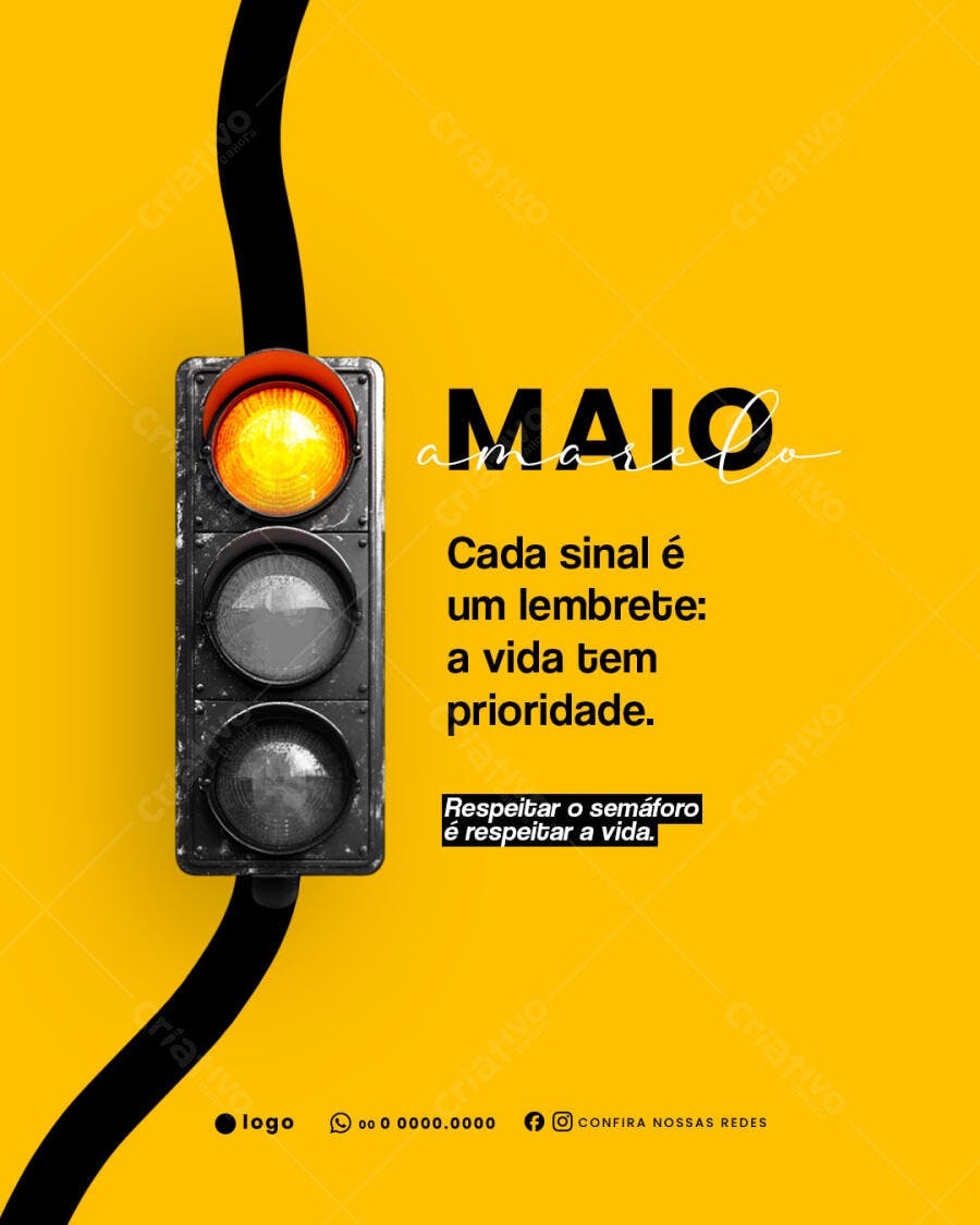 Post para o Maio Amarelo PSD Editável