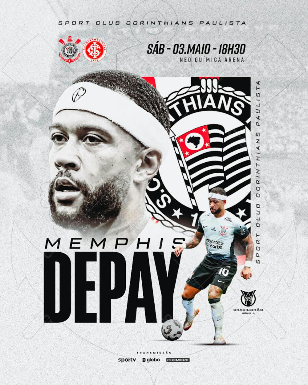 FUTEBOL CORINTHIANS VS INTERNACIONAL MEMPHIS DEPAY