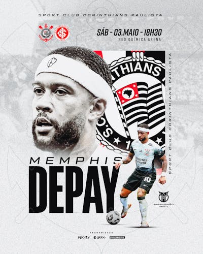 FUTEBOL CORINTHIANS VS INTERNACIONAL MEMPHIS DEPAY