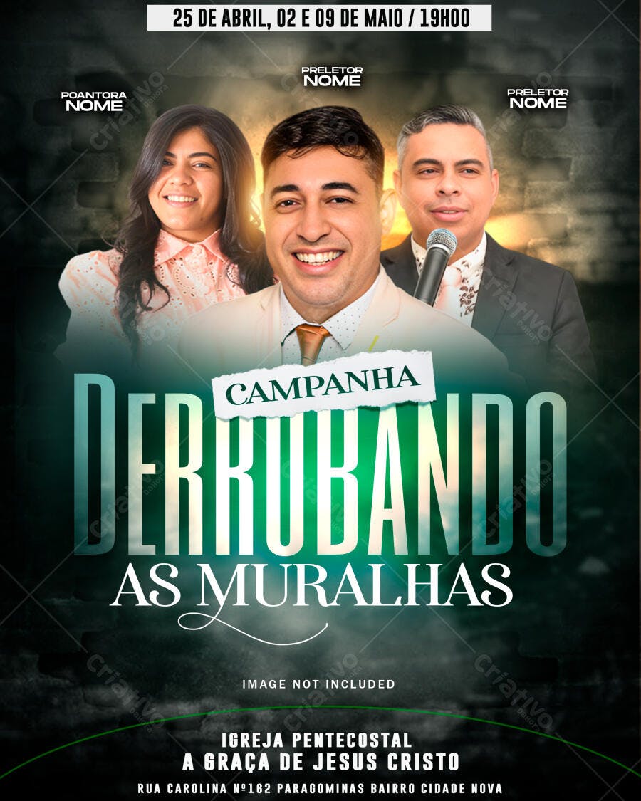 Flyer para Campanha Derubando as Muralhas PSD Editável