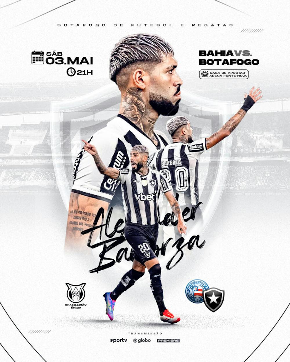 FLYER ESPORTIVO BOTAFOGO VS BAHIA BRASILEIRÃO