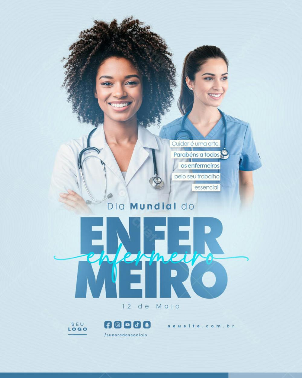 Dia Mundial do Enfermeiro 12 de Maio social media editavel data comemorativa Feed (3)