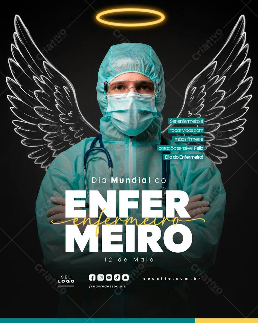 Dia Mundial do Enfermeiro 12 de Maio social media editavel data comemorativa Feed (4)