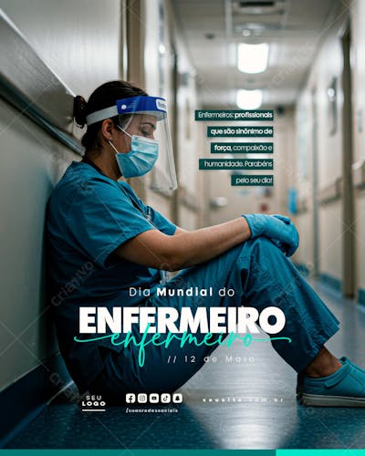 Dia Mundial do Enfermeiro 12 de Maio social media editavel data comemorativa Feed (6)