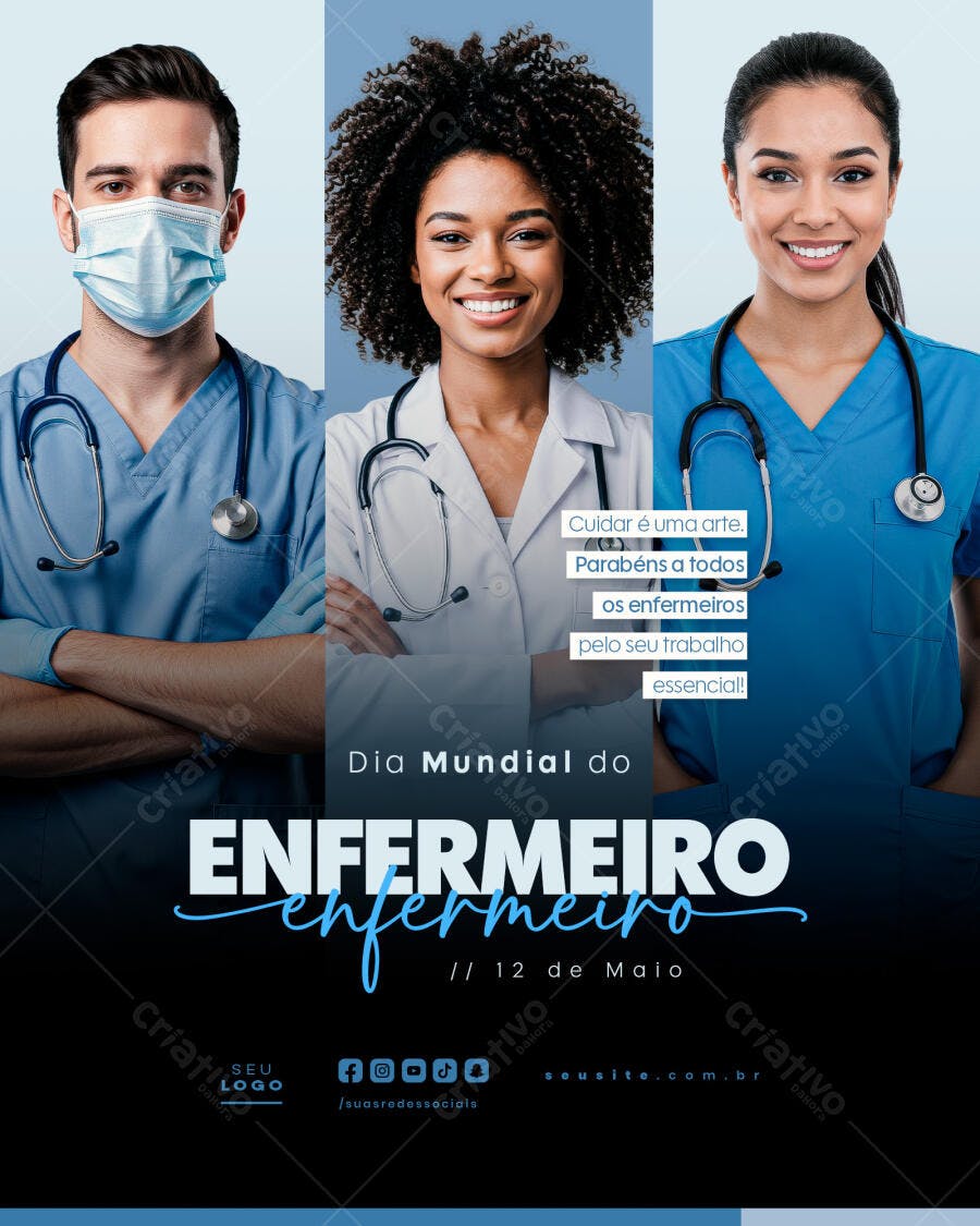 Flyer Dia Mundial do Enfermeiro PSD Editável