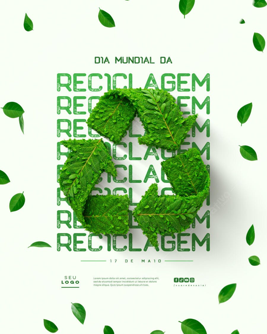 Poster Dia Mundial da Reciclagem PSD Editável