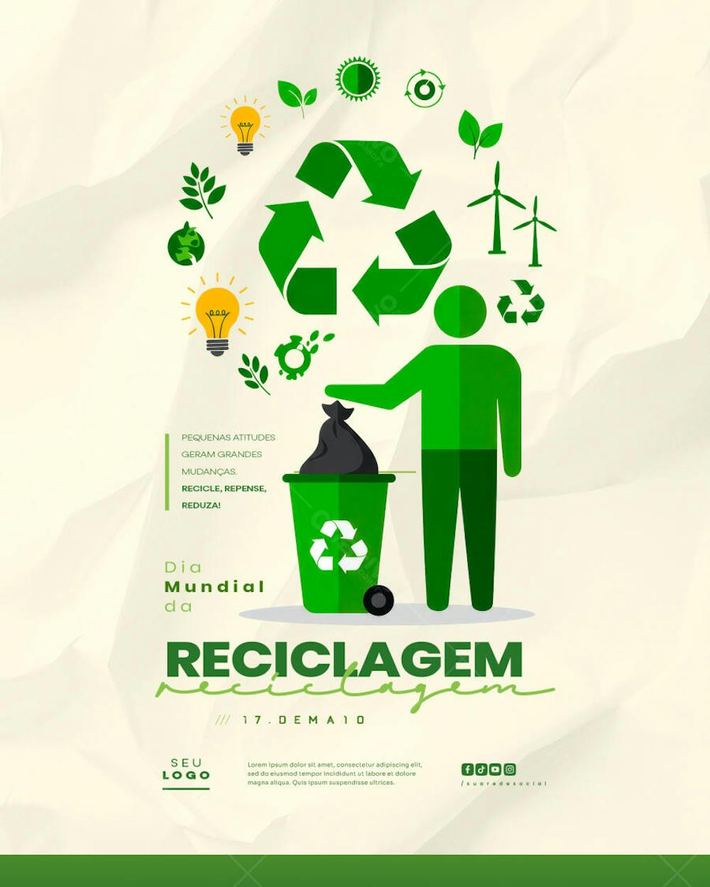 Dia Mundial da Reciclagem 17 de Maio social media editável feed (1)