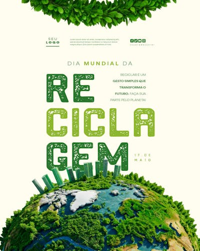 Dia Mundial da Reciclagem 17 de Maio social media editável feed (4)